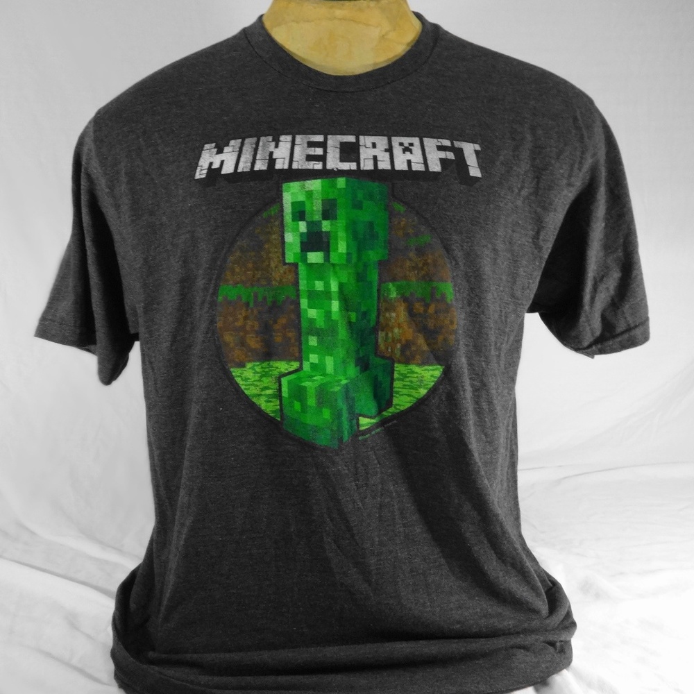 Minecraft Gray Men's T-Shirt Size XL